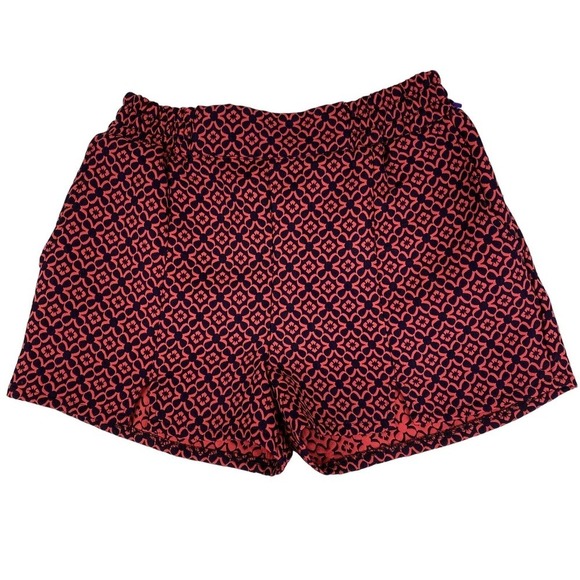 Moonlight Women's S Black Red Geometric Jacquard High Rise Elastic Waist Shorts - Picture 1 of 6